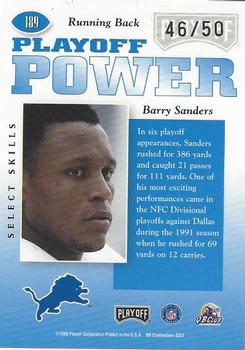 1999 Playoff Contenders SSD - Power Blue #189 Barry Sanders Back