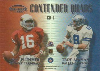 1999 Playoff Contenders SSD - Quads #CQ-1 Emmitt Smith / David Boston / Jake Plummer / Troy Aikman Back