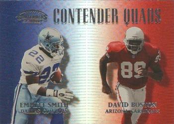 1999 Playoff Contenders SSD - Quads #CQ-1 Emmitt Smith / David Boston / Jake Plummer / Troy Aikman Front