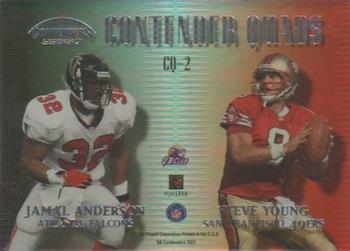 1999 Playoff Contenders SSD - Quads #CQ-2 Jerry Rice / Chris Chandler / Jamal Anderson / Steve Young Back