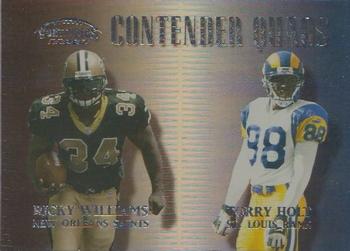 1999 Playoff Contenders SSD - Quads #CQ-6 Ricky Williams / Torry Holt / Marshall Faulk / Eddie Kennison Front