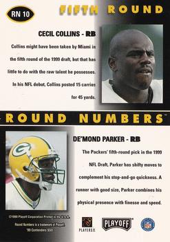 1999 Playoff Contenders SSD - Round Numbers Autographs #RN10 Cecil Collins / De'mond Parker Back