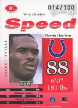 1999 Playoff Contenders SSD - Speed Red #105 Marvin Harrison Back