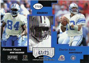 1999 Playoff Contenders SSD - Triple Threat Parallel #TT12 Barry Sanders / Herman Moore / Charlie Batch Back