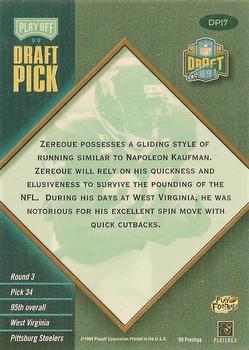 1999 Playoff Prestige EXP - Draft Picks #DP17 Amos Zereoue Back