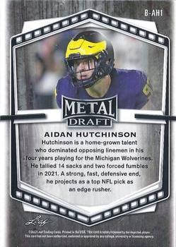 2022 Leaf Draft - Metal Mojo Purple #B-AH1 Aidan Hutchinson Back