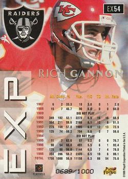 1999 Playoff Prestige EXP - Reflections Gold #EX54 Rich Gannon Back