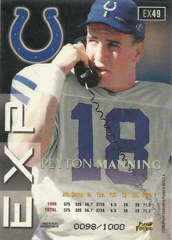 1999 Playoff Prestige EXP - Reflections Gold #EX148 Peyton Manning Back