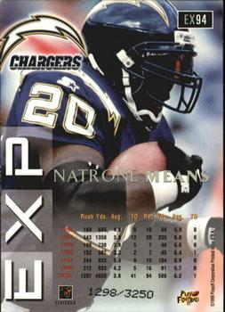 1999 Playoff Prestige EXP - Reflections Silver #EX94 Natrone Means Back