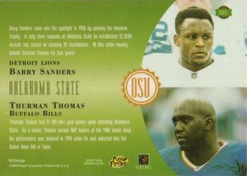 1999 Playoff Prestige SSD - Alma Maters #AM5 Barry Sanders / Thurman Thomas Back