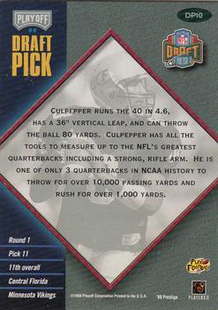 1999 Playoff Prestige SSD - Draft Picks #DP10 Daunte Culpepper Back