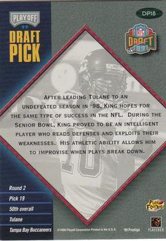 1999 Playoff Prestige SSD - Draft Picks #DP18 Shaun King Back