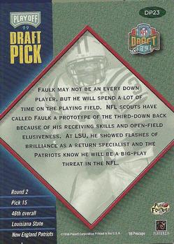 1999 Playoff Prestige SSD - Draft Picks #DP23 Kevin Faulk Back