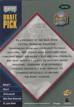 1999 Playoff Prestige SSD - Draft Picks #DP25 Joe Germaine Back
