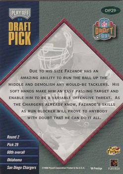 1999 Playoff Prestige SSD - Draft Picks #DP29 Jermaine Fazande Back