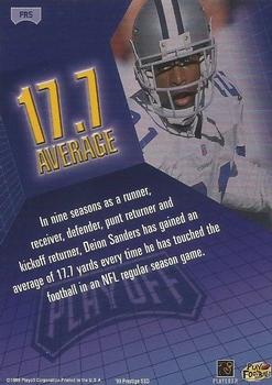 1999 Playoff Prestige SSD - For the Record #FR5 Deion Sanders Back