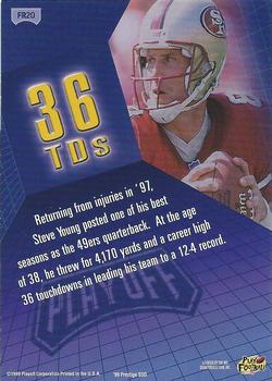 1999 Playoff Prestige SSD - For the Record #FR20 Steve Young Back