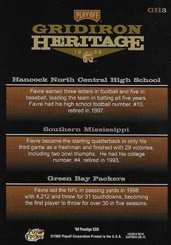 1999 Playoff Prestige SSD - Gridiron Heritage #GH3 Brett Favre Back
