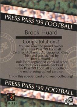 1999 Press Pass - Autographs #NNO Brock Huard Back