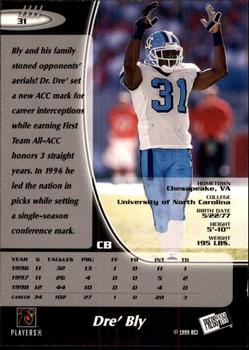 1999 Press Pass - Paydirt Silver #31 Dre' Bly Back