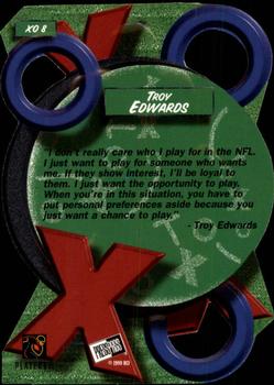 1999 Press Pass - X's and O's #XO8 Troy Edwards Back