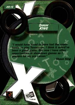 1999 Press Pass - X's and O's #XO13 Shaun King Back