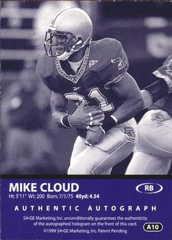 1999 SAGE - Autographs Bronze #A10 Mike Cloud Back