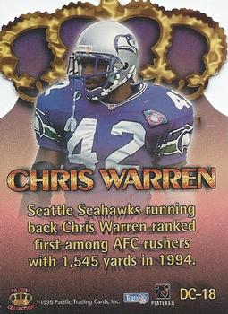 1995 Pacific - Gold Crown Die Cuts #DC-18 Chris Warren Back