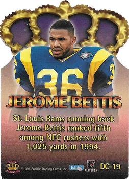 1995 Pacific - Gold Crown Die Cuts #DC-19 Jerome Bettis Back