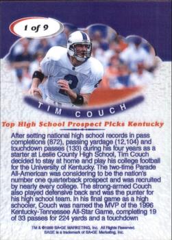 1999 SAGE - Tim Couch #1 Tim Couch Back
