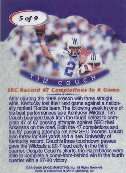 1999 SAGE - Tim Couch #5 Tim Couch Back