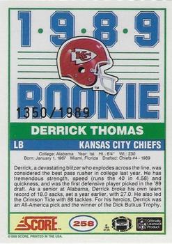 1999 Score - 10th Anniversary Reprints #258 Derrick Thomas Back