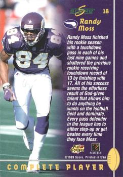 1999 Score - Complete Players #18 Randy Moss Back