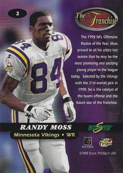 1999 Score - The Franchise #2 Randy Moss Back