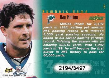 1999 Score - Numbers Game #5 Dan Marino Back