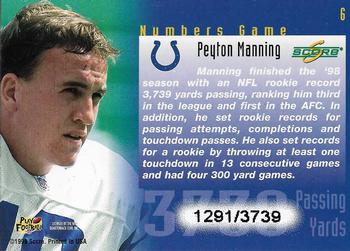 1999 Score - Numbers Game #6 Peyton Manning Back