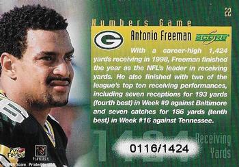 1999 Score - Numbers Game #22 Antonio Freeman Back