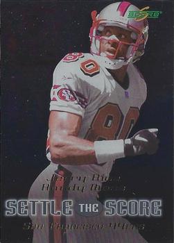 1999 Score - Settle the Score #20 Jerry Rice / Randy Moss Front