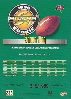 1999 Score - Anniversary Showcase #233 Shaun King Back