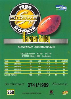 1999 Score - Anniversary Showcase #258 Karsten Bailey Back