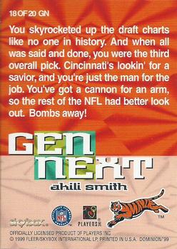 1999 SkyBox Dominion - Gen Next #18 GN Akili Smith Back