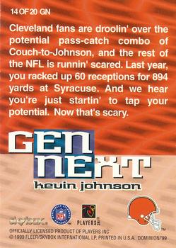 1999 SkyBox Dominion - Gen Next Plus #14 GN Kevin Johnson Back