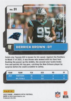 2022 Donruss Optic #31 Derrick Brown Back