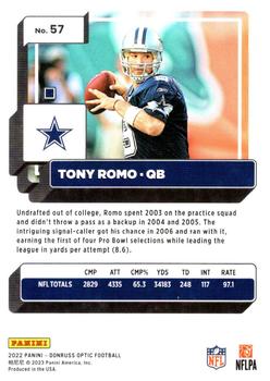 2022 Donruss Optic #57 Tony Romo Back