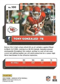2022 Donruss Optic #100 Tony Gonzalez Back