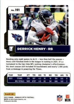 2022 Donruss Optic #191 Derrick Henry Back