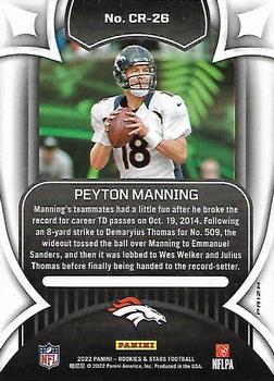 2022 Panini Rookies & Stars - Crusade Red Plaid #CR-26 Peyton Manning Back
