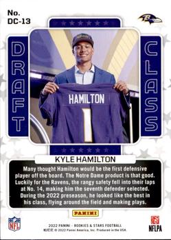 2022 Panini Rookies & Stars - Draft Class #DC-13 Kyle Hamilton Back