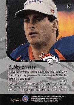 1999 SkyBox Molten Metal - Player's Party #5 Bubby Brister Back