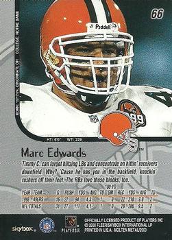 1999 SkyBox Molten Metal - Player's Party #66 Marc Edwards Back